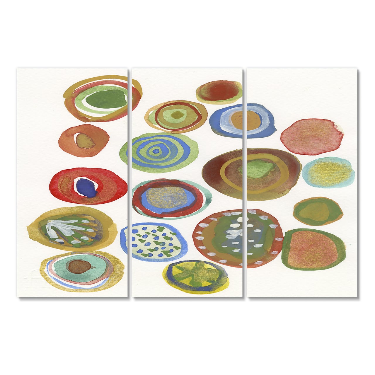 Designart - Circular Composition II - Mid Century Modern Canvas Artwork